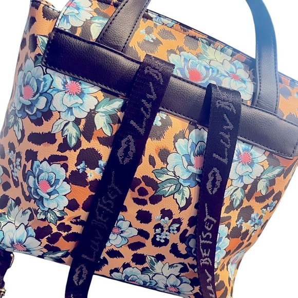 Luv Betsey Zooey Ocelot Floral Backpack - Picture 2 of 15